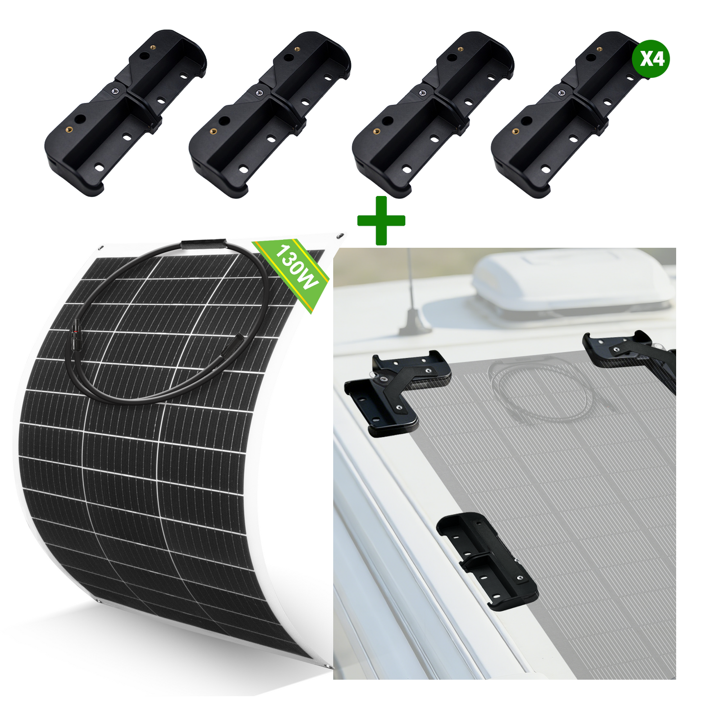 Eco-Worthy panneau solaire mono flexible 130W 12V