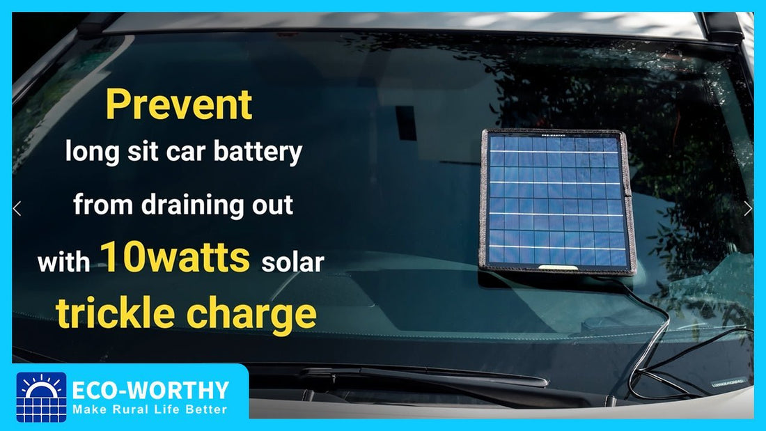 10Watts Portable Solar Trickle Charger for 12V Batteries in Car & Boat - eco-worthy-fr