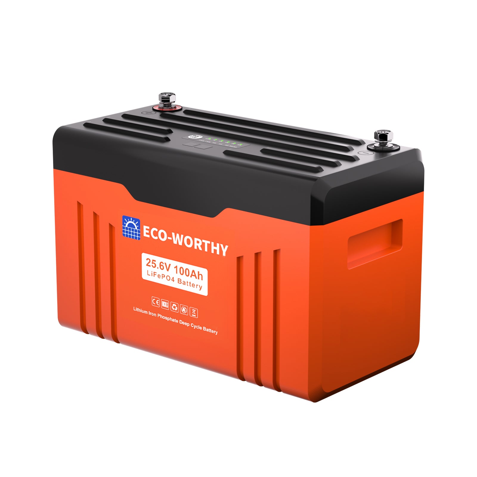 Batterie au lithium LiFePO4 24V 100Ah Bluetooth avec protection basse température, Lumières LED SOC, 100A BMS
