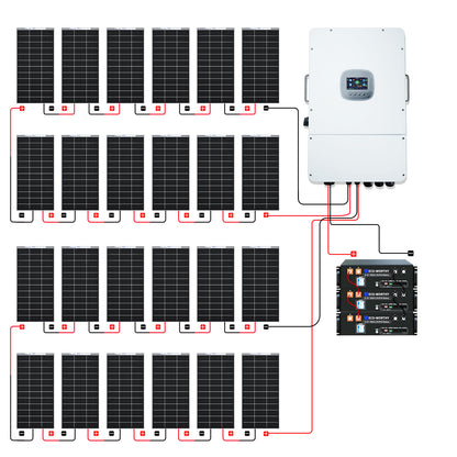 Eco-Worthy Kit Solaire Hors Réseau Complet 48V 10kW (24 x 430W)