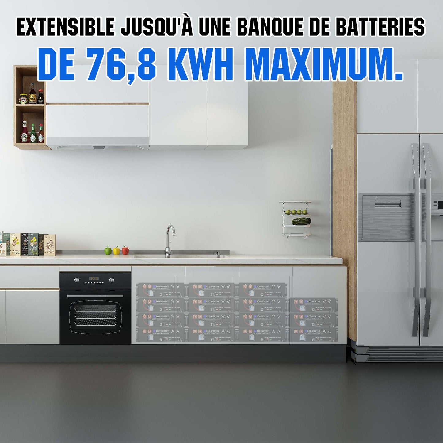 Kit Solaire MPPT Hors Réseau Complet ECO-WORTHY 48V 5160 W (12x 430W)
