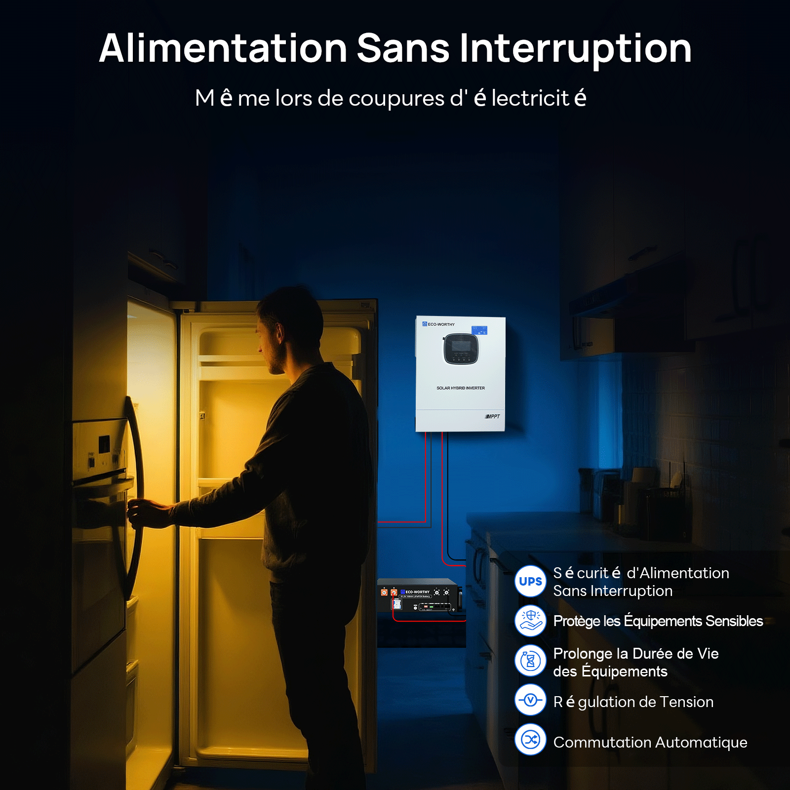 Kit Solaire Hors Réseau Complet 1560W 48V (8x bifacial 195W)