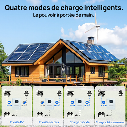 Chargeur-onduleur Solaire Tout-en-un ECO-WORTHY 48V 3000 W | MPPT 60A, Entrée PV 3400W