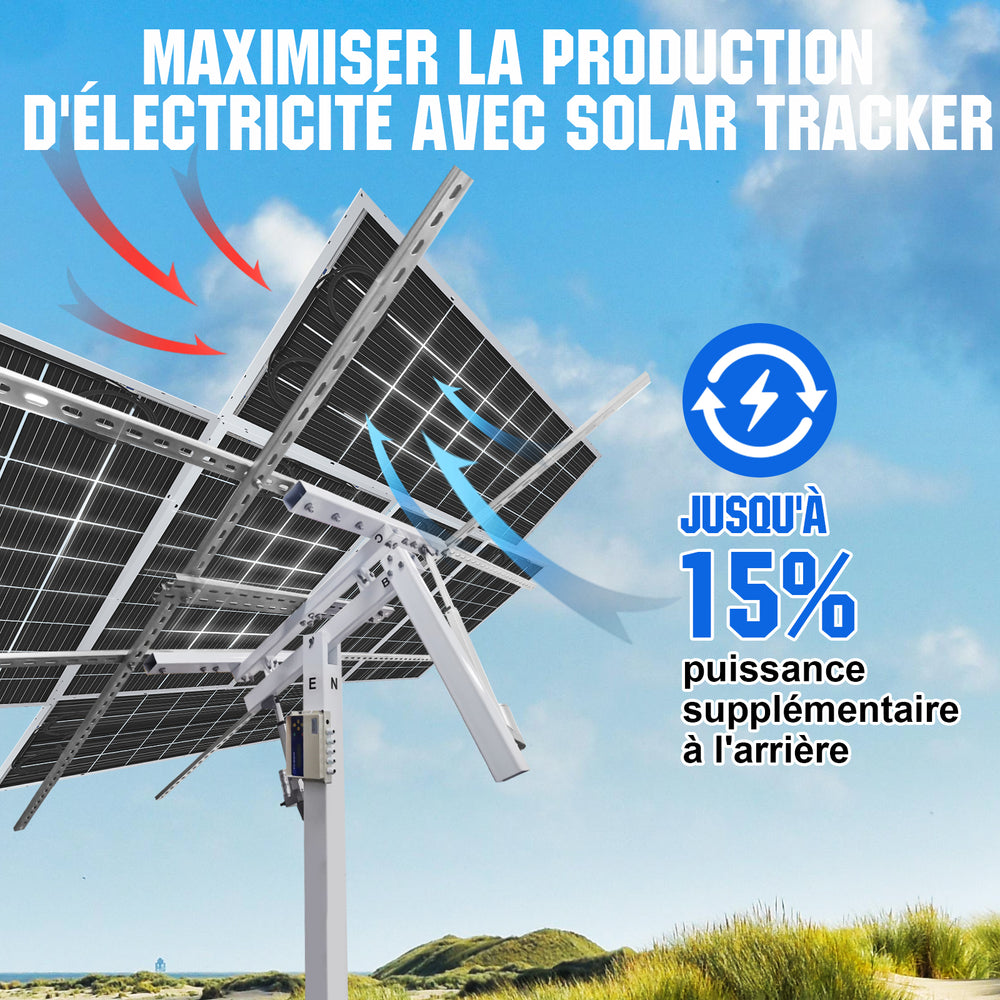 Set 6 panneaux solaires photovoltaïques biface 460W tot. 2760W mono JA Solar Set 6 panneaux solaires photovoltaïques biface 460W tot. 2760W mono JA Solar