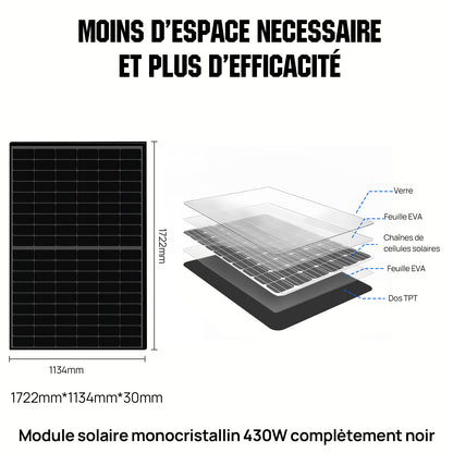 Eco-Worthy Kit solaire autoconsommation 5160W - 20,48kwh batterie - Onduleur 5000W