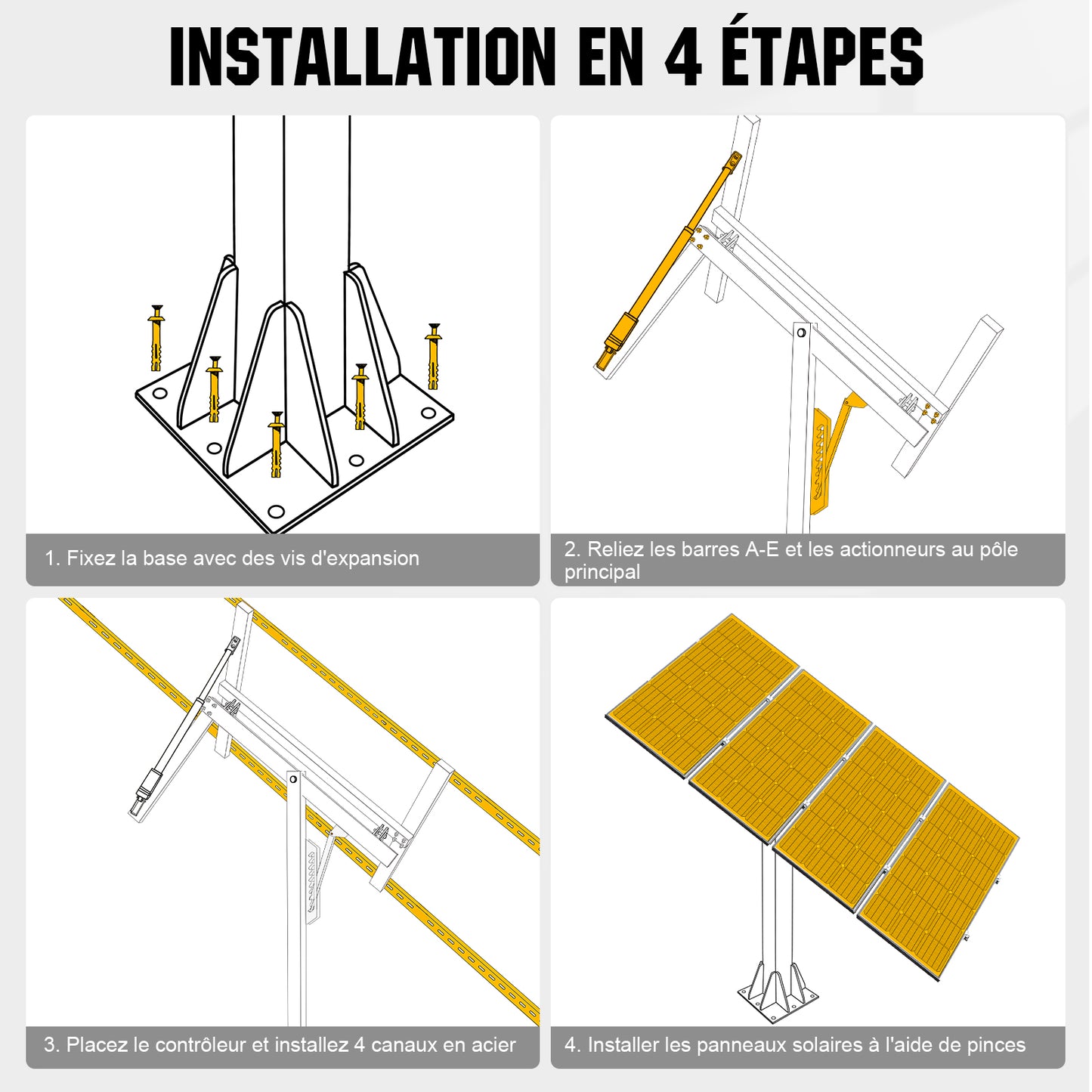 Système de suivi solaire à axe unique