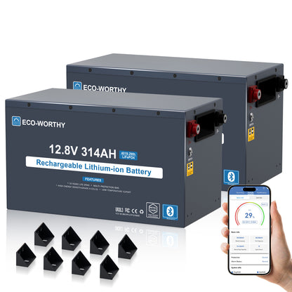 ECO-WORTHY Batterie Lithium EnergyRock 12V 314Ah Bluetooth Capacité de 4019 Wh