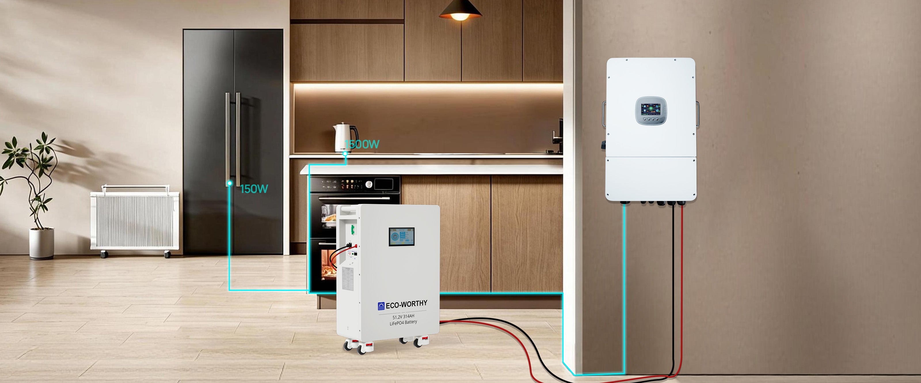 Eco-Worthy Batterie Lithium 48v 314ah | 16kWh Haute Capacité