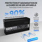 Chargeur ECO-WORTHY 14.6 V 25 A LiFePO4 avec convertisseur 600 W 12 V à 230 V, fonction UPS, pour batteries LiFePO4 à décharge profonde
