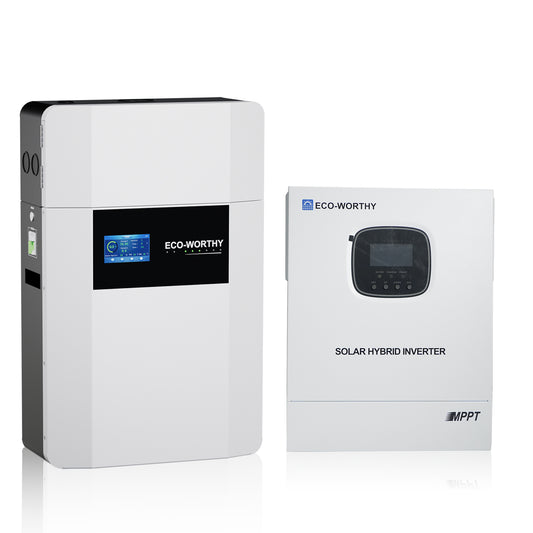 Batterie Murale LiFePO4 48V 100Ah avec Onduleur All-in-One 3000W – Kit Solaire Autonome ECO-WORTHY