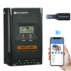 40A MPPT OLED Affichage Régulateur de Charge Solaire Régulateur 12V/24V Autoswitch