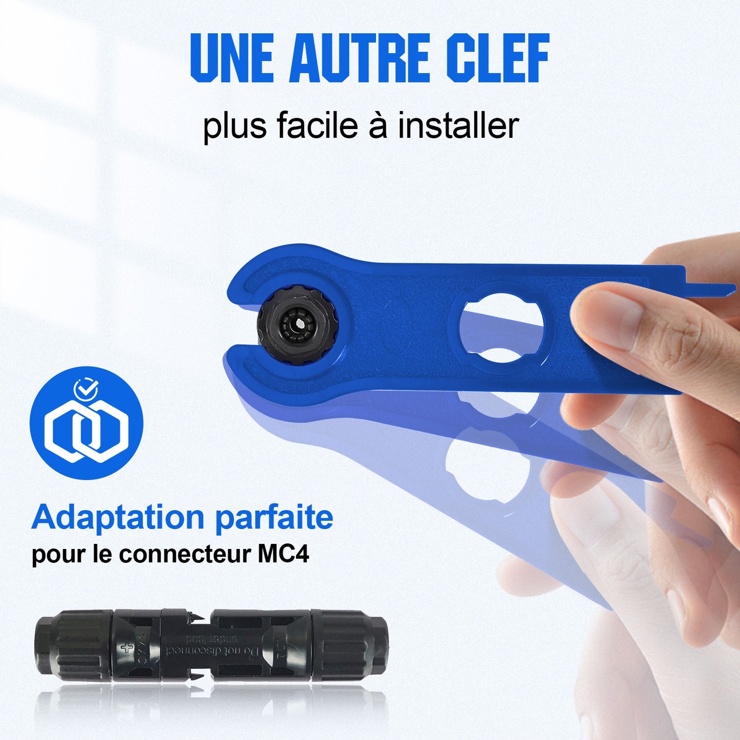 Kit d'outils de sertissage pour panneaux solaires, comprenant 10 paires de connecteurs et 2 clés.