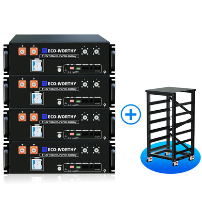 Batterie lithium 48V 100Ah rack | 5.12kWh LiFePO4 avec Bluetooth & WiFi【Version 3】