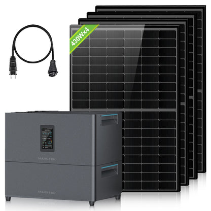Eco-Worthy Kit Solaire Balcon 5120Wh | 4×430W + Stockage | Plug & Play