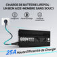 Chargeur ECO-WORTHY 14.6 V 25 A LiFePO4 avec convertisseur 600 W 12 V à 230 V, fonction UPS, pour batteries LiFePO4 à décharge profonde