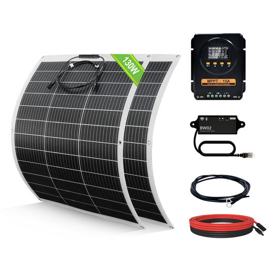 Kit Solaire Autonome 260W 12V Pour Camping-car Avec MPPT 12V/24V 15A