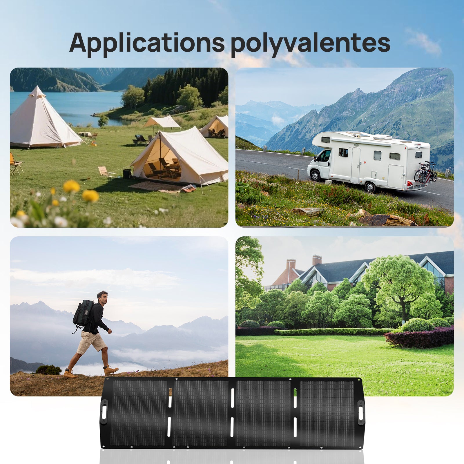 Panneau solaire portable 200W Pour Camping-car | ECO-WORTHY