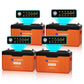 Eco-Worthy Batterie au lithium LiFePO4 24V 100Ah Bluetooth avec Lumières LED SOC