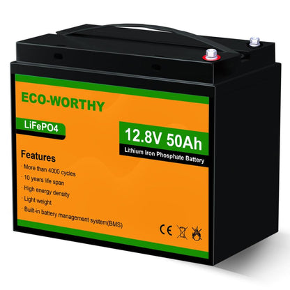 Batterie lithium LiFePO4 12V 50Ah | ECO-WORTHY