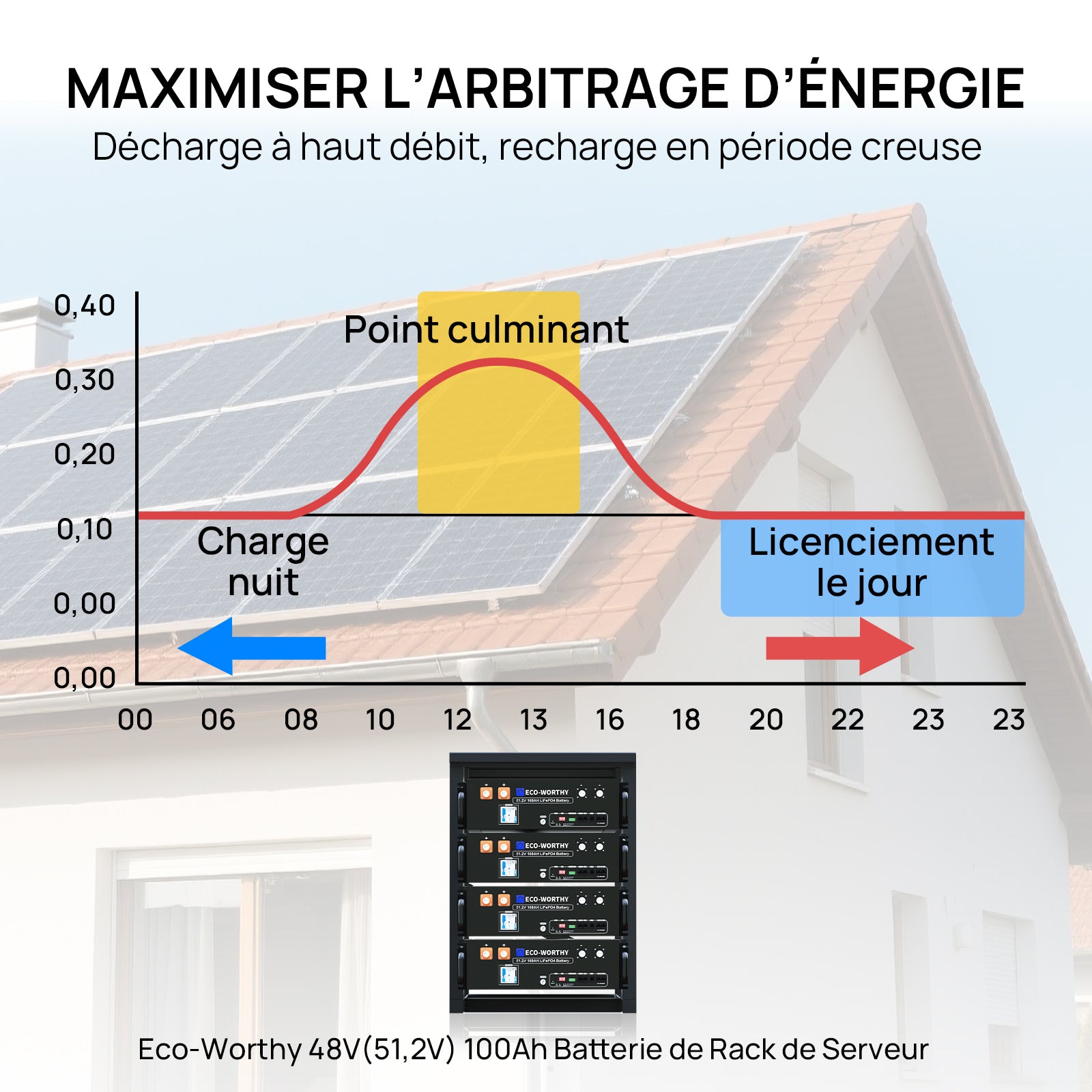 Eco-Worthy CUBIX100 Batterie LiFePO4 Rackable 48V 100Ah | IEC 61000 et Garantie 10 ans