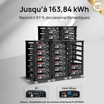 Eco-Worthy CUBIX100 Batterie LiFePO4 Rackable 48V 100Ah | IEC 61000 et Garantie 10 ans