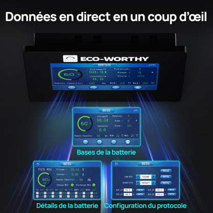 Eco-Worthy ESM100 — Moniteur pour Batterie Domestique Cubix100 & Batteries Murales