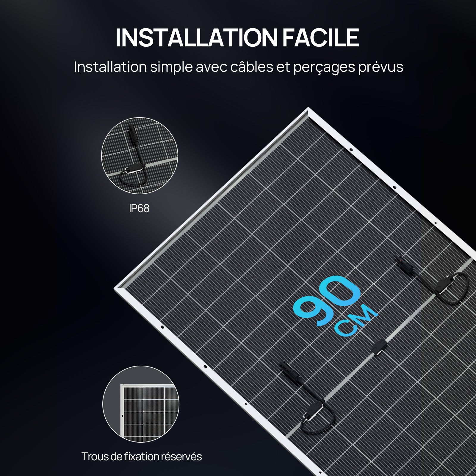 Eco-Worthy 500W Panneau Solaire Bifacial N-Type TOPCon monocristallin