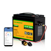 Eco-Worthy Batterie LiFePO4 12V 50Ah avec XT60, Bluetooth, BMS et protection basses températures