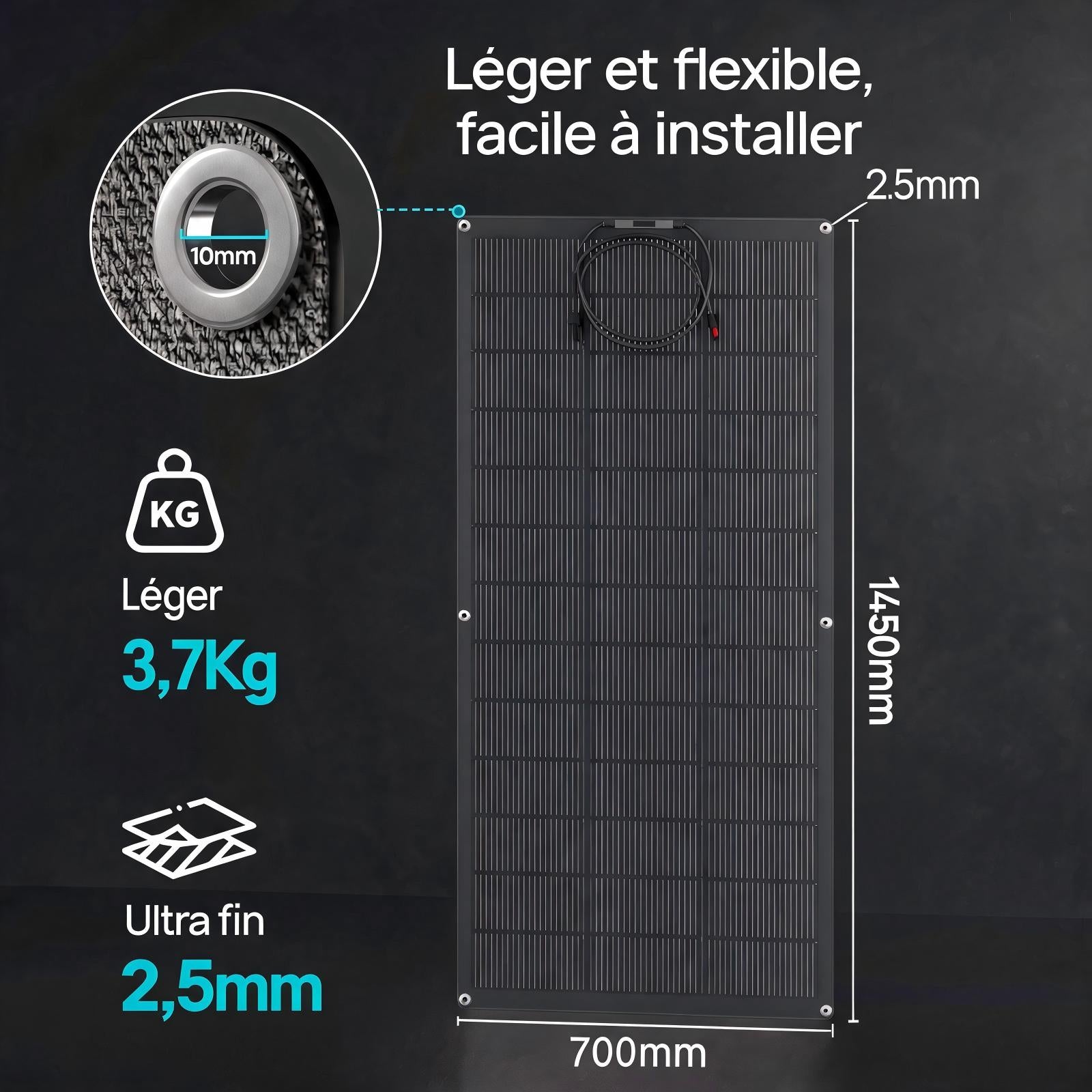 Eco-Worthy 200W Panneau solaire Mono Flexible