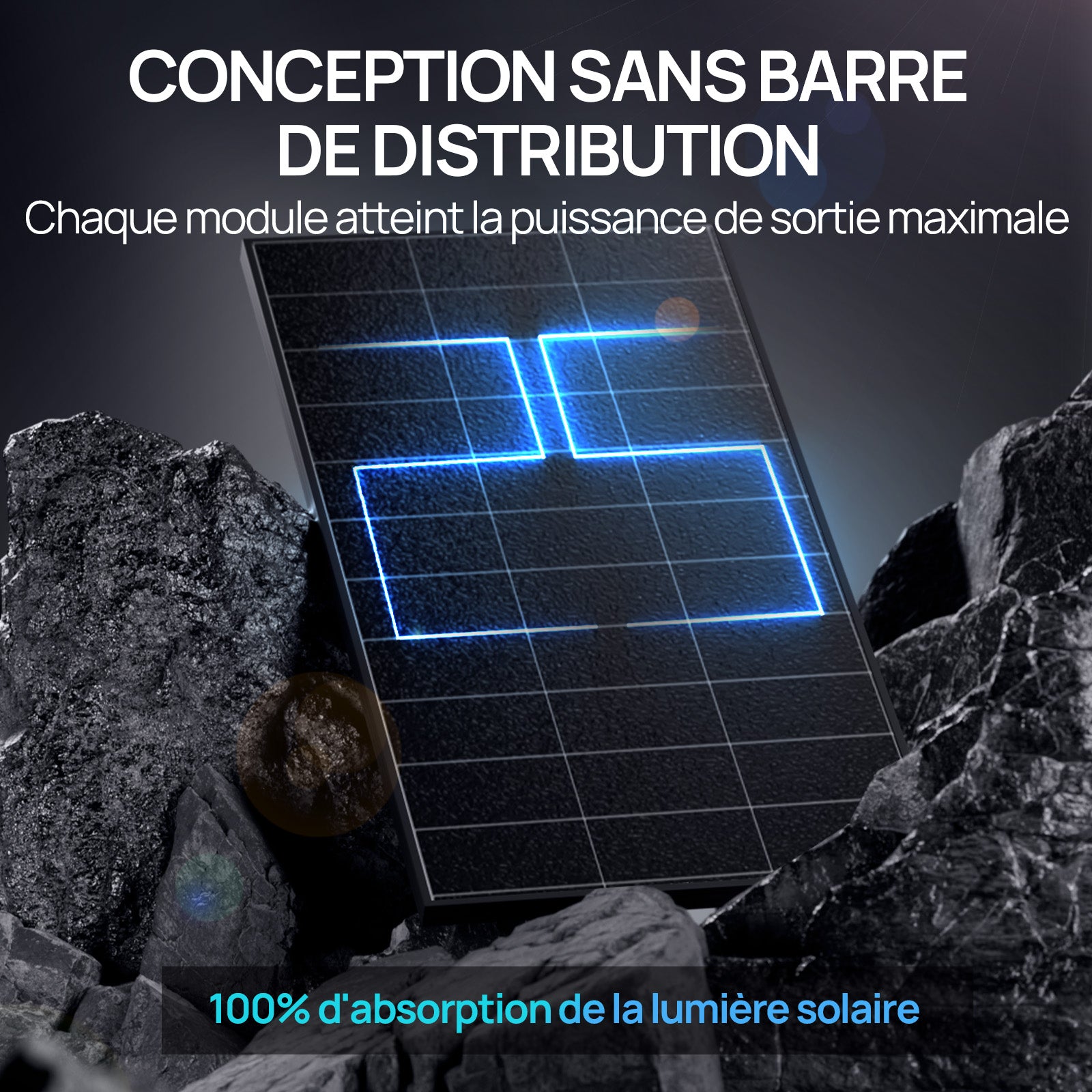 Panneau solaire ECO-WORTHY 120 W 12V Sans Grille à L'avant | Efficacité Jusqu'à 25 %