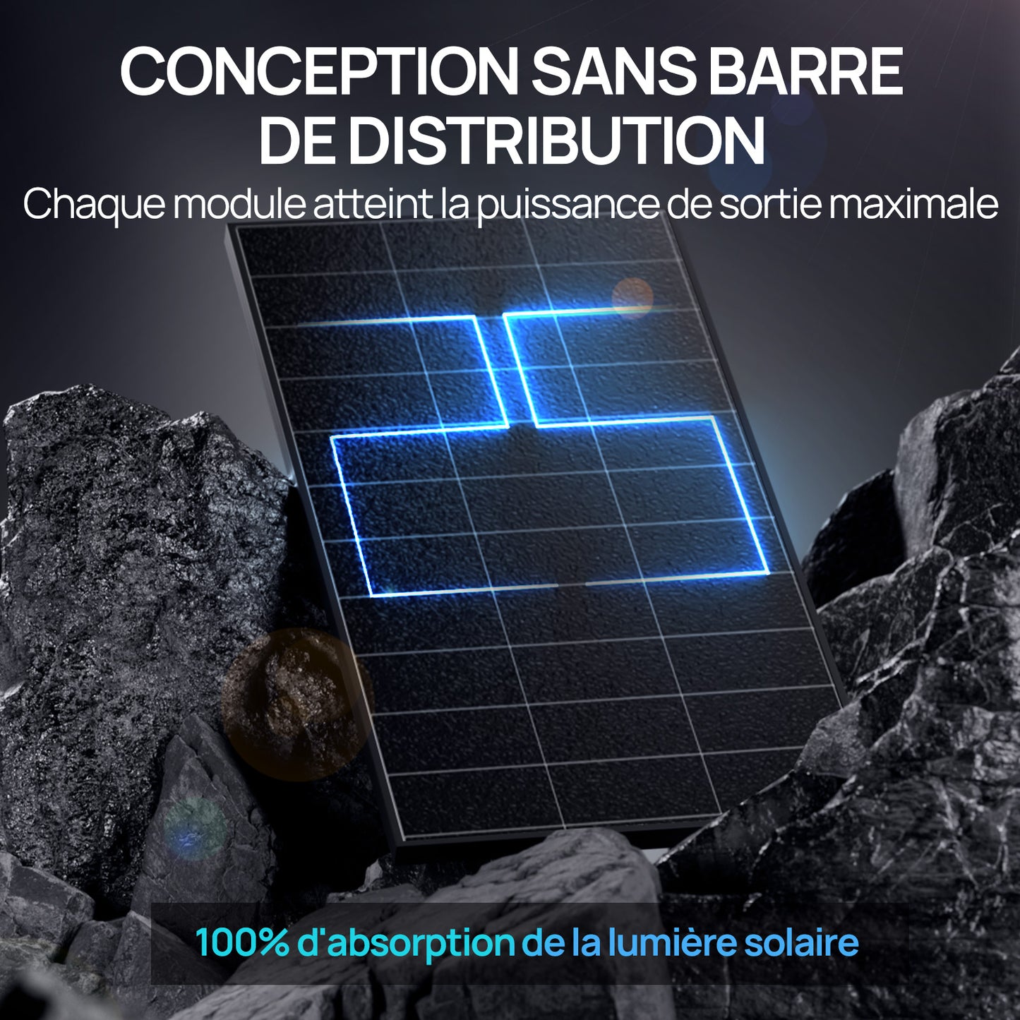 Panneau solaire ECO-WORTHY 120 W 12V Sans Grille à L'avant | Efficacité Jusqu'à 25 %