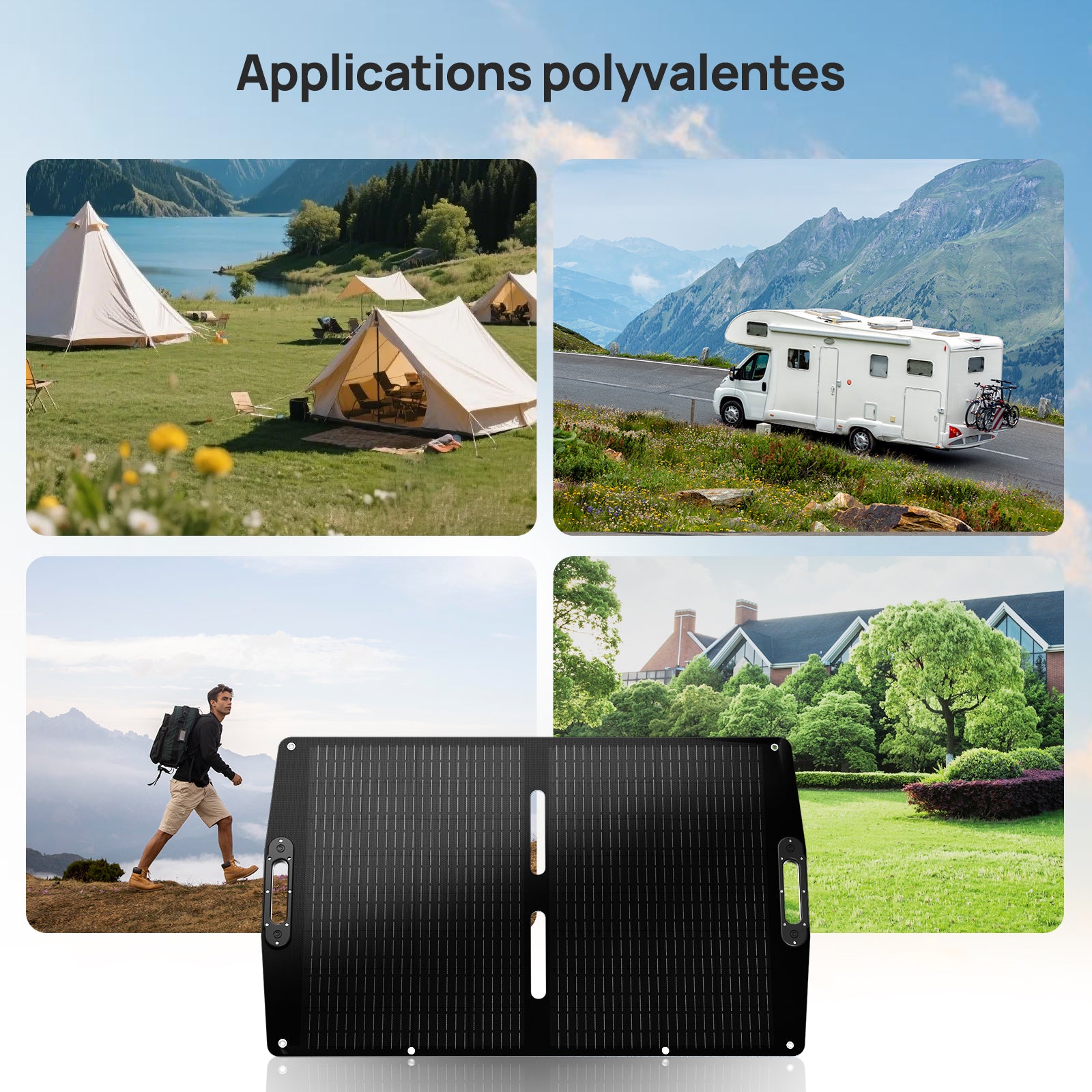 Panneau solaire pliable portable 12 V 100 W