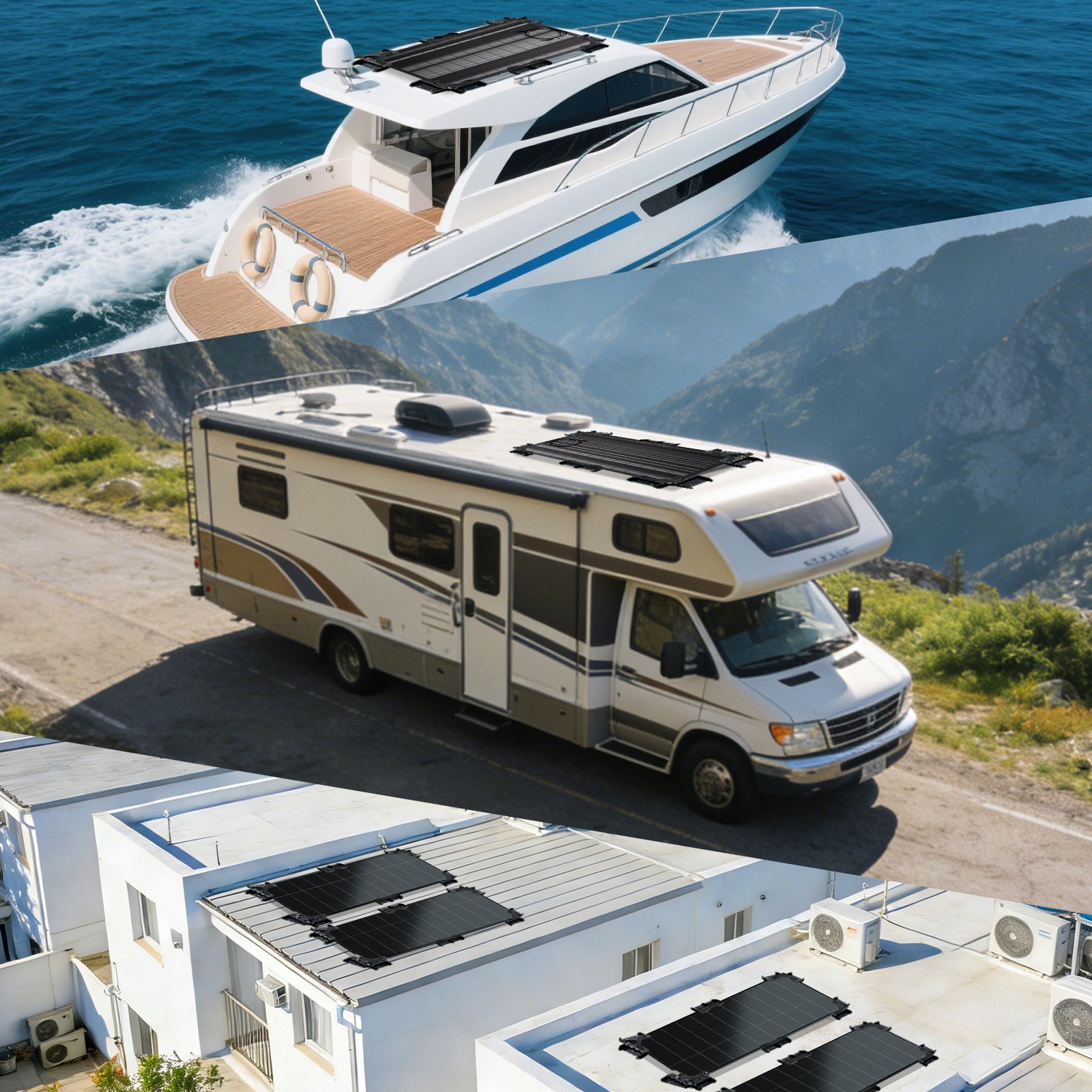 Supports de panneaux solaires Eco-worthy — intègrent une conception ventilée suspendue