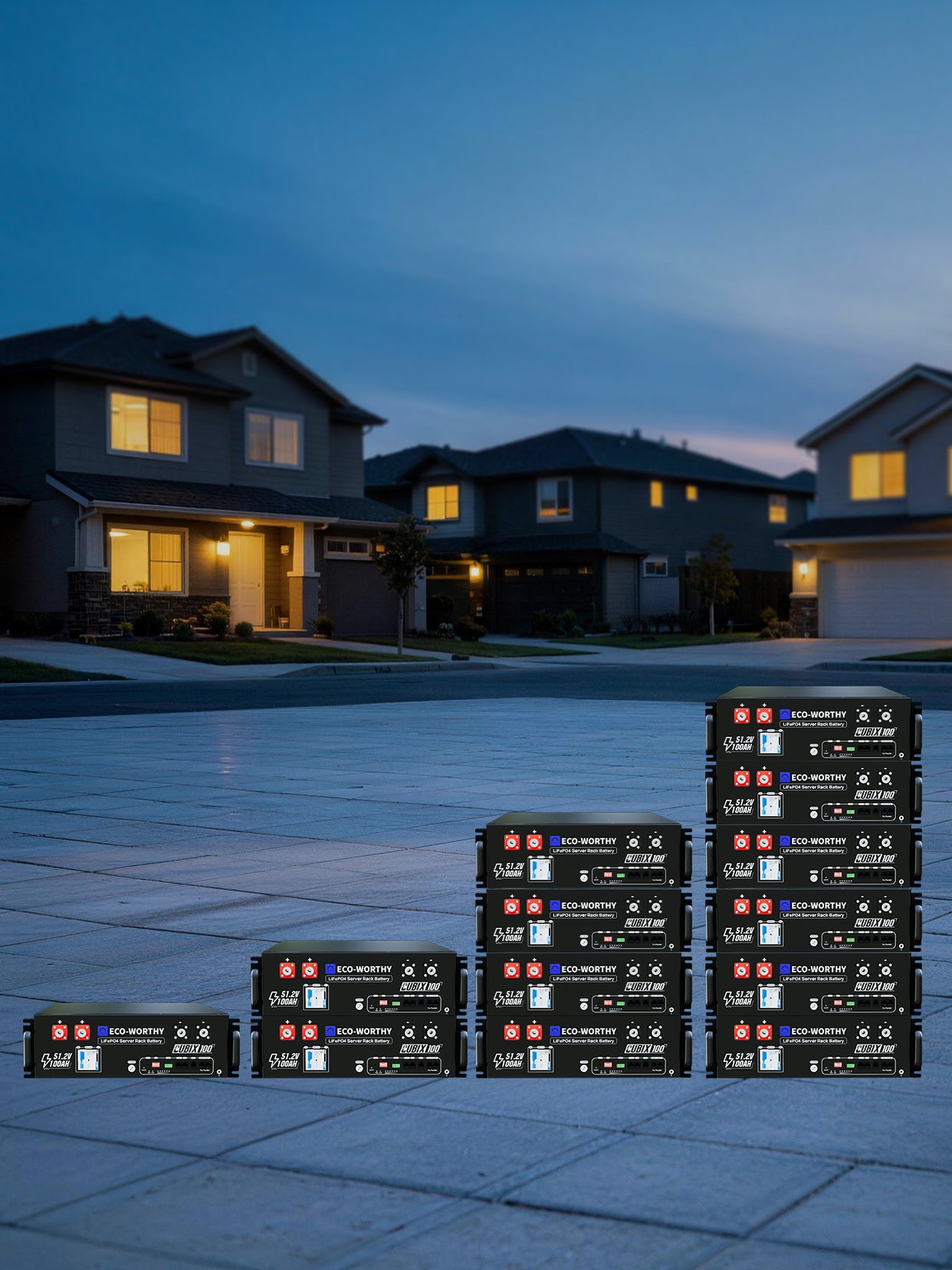 CUBIX100 batterie stockage solaire 48V 100Ah ECO-WORTHY - solution modulaire autoconsommation maison de 1 à 6 packs