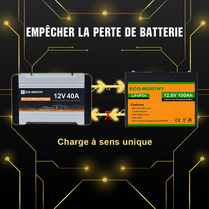 Chargeur de batterie DC 12V 20A & 40A MPPT DC à DC - eco-worthy-fr