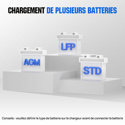 Chargeur de batterie intelligent 20A 12V/24V avec écran LCD pour la plupart des batteries - eco-worthy-fr