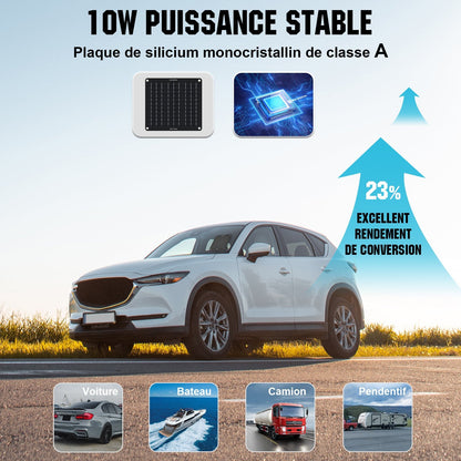 Chargeur solaire portable 10W pour batteries 12V en voiture et en bateau - eco-worthy-fr