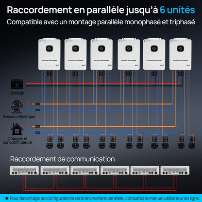 Eco-Worthy 10kW 48V Onduleur solaire hors réseau — Convertisseur 48V CC vers 230V CA — Entrée photovoltaïque 11 000W à 500V - eco-worthy-fr