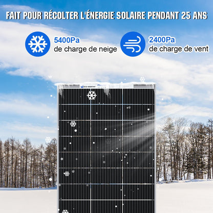 Eco-Worthy 195W 12V panneau solaire monocristallin bifacial - eco-worthy-fr