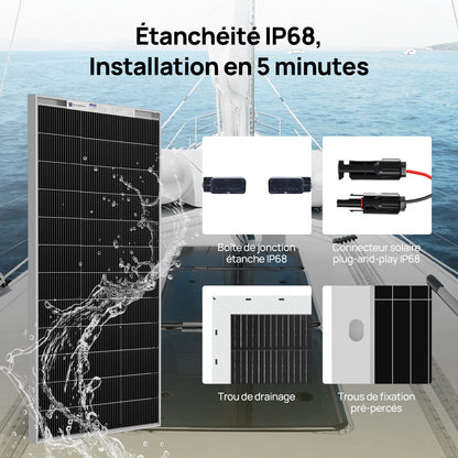 Eco-Worthy 195W 12V panneau solaire monocristallin bifacial - eco-worthy-fr