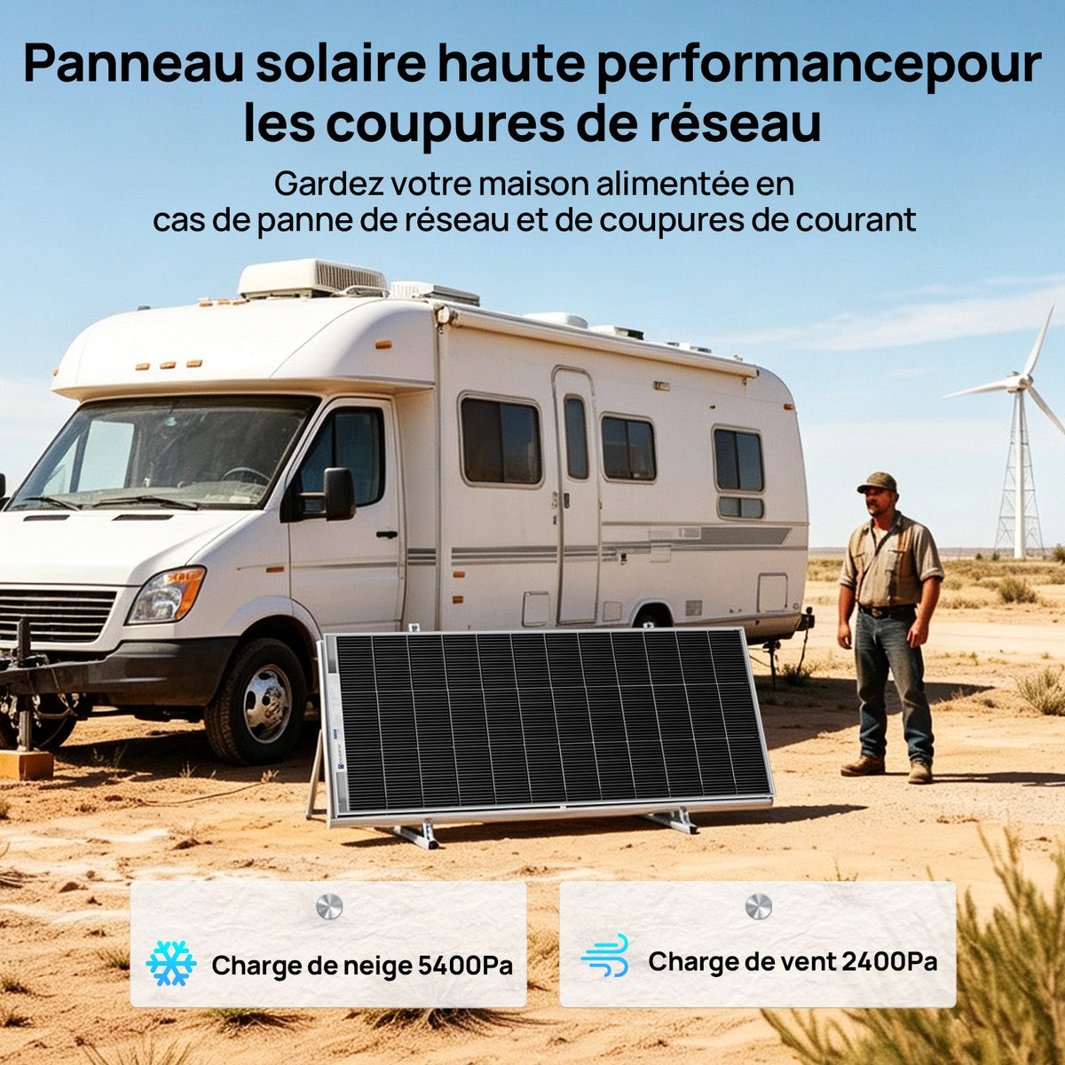 Eco-Worthy 195W 12V panneau solaire monocristallin bifacial - eco-worthy-fr