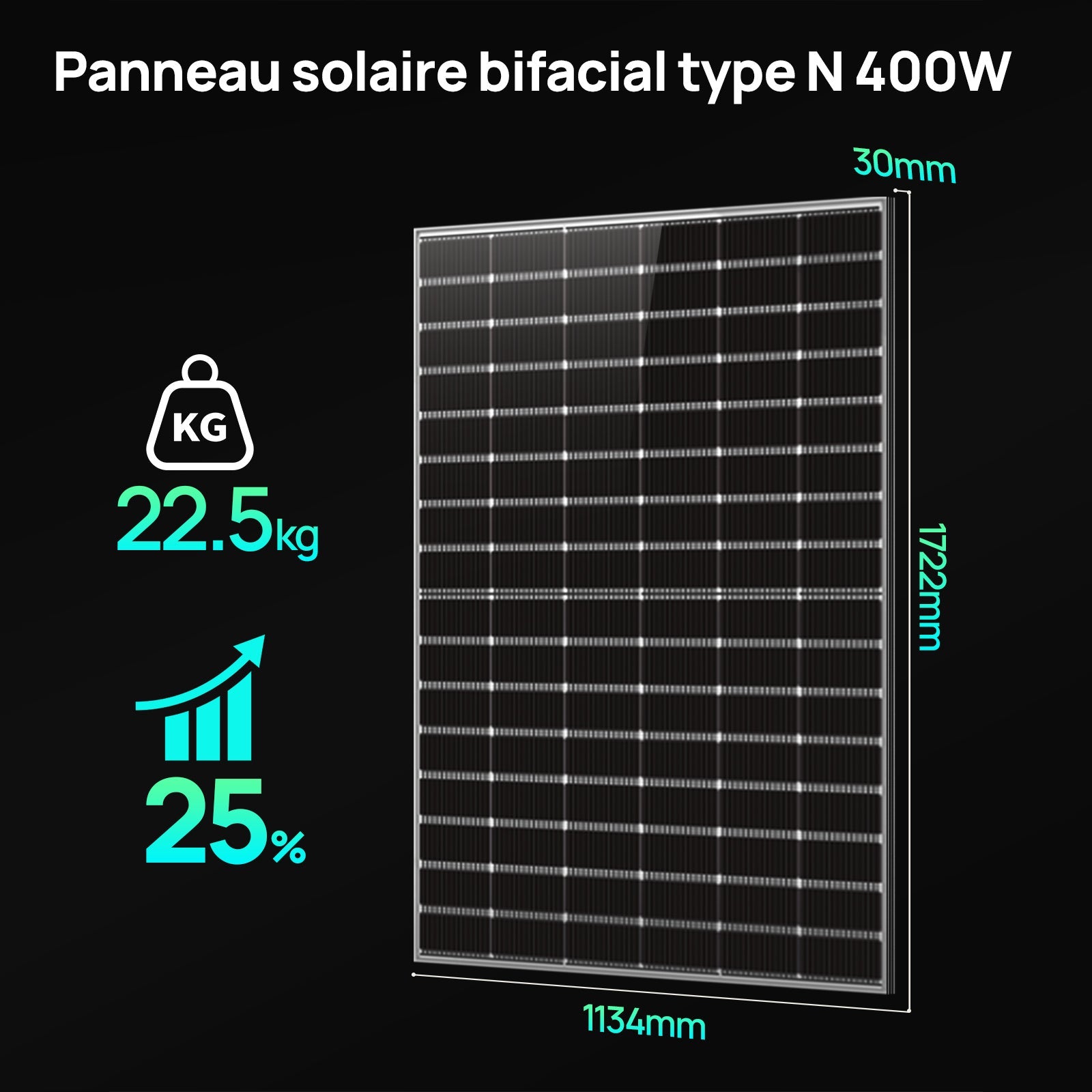 Eco-Worthy 400w Panneau solaire Mono N-Type - eco-worthy-fr