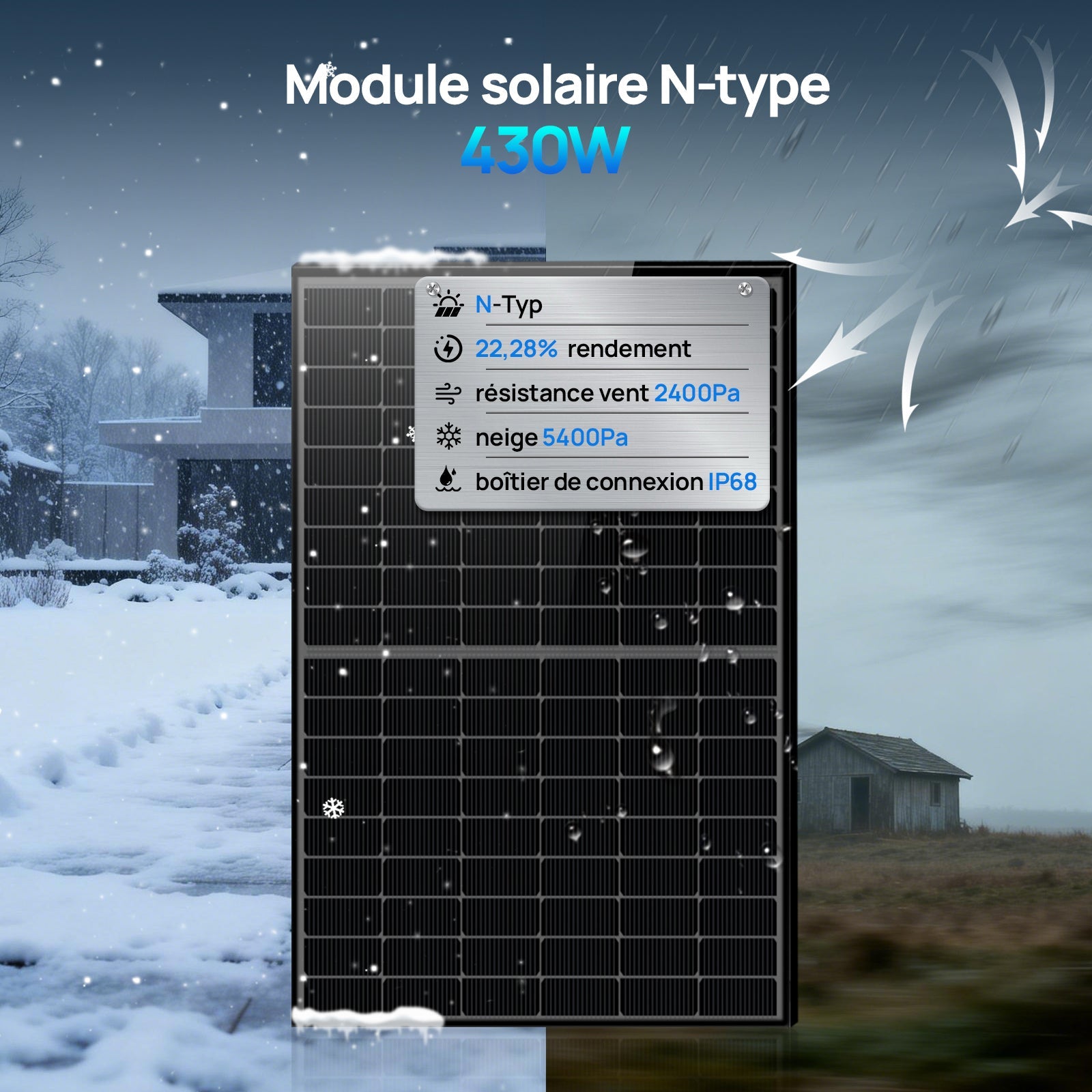 Eco-Worthy 430w Panneau solaire Mono N-Type - eco-worthy-fr