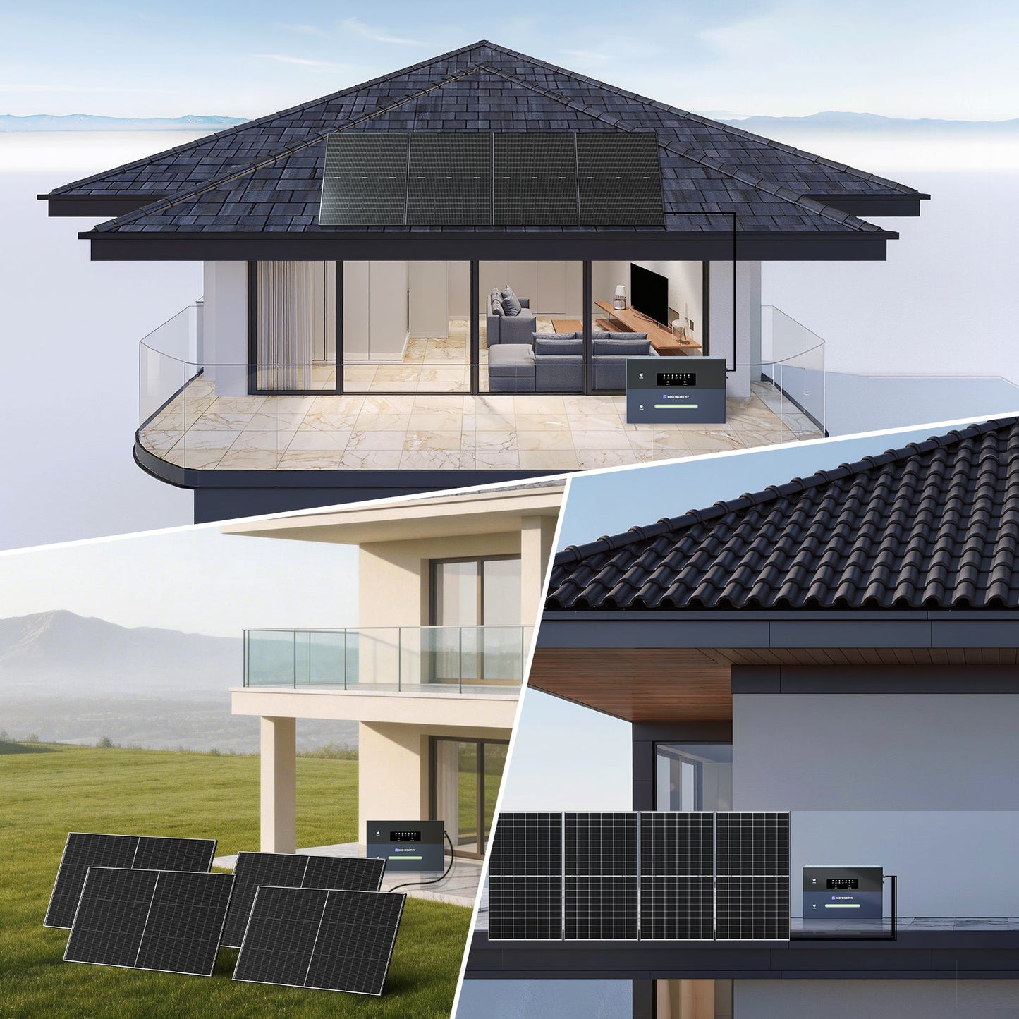 Eco-Worthy 500W Panneau Solaire Bifacial N-Type TOPCon monocristallin - eco-worthy-fr