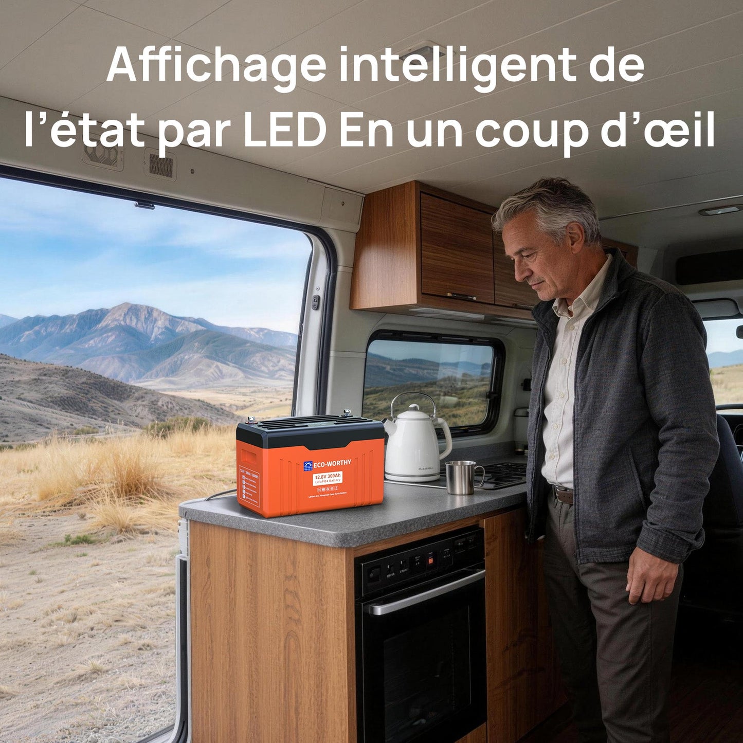 Eco-Worthy Batterie Lithium 12V 314Ah LiFePO4 Bluetooth Avec Indicateur LED - eco-worthy-fr