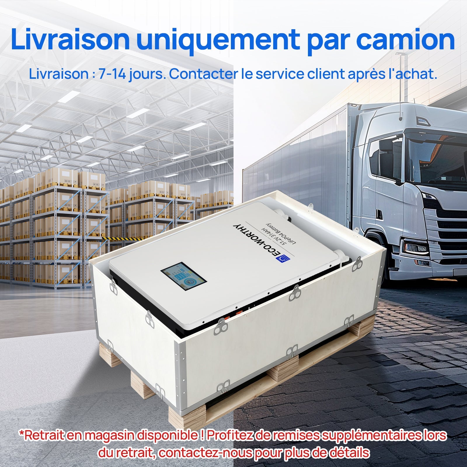 Eco-Worthy Batterie Lithium 48v 314ah | 16kWh Haute Capacité | Domestique Lifepo4 - eco-worthy-fr
