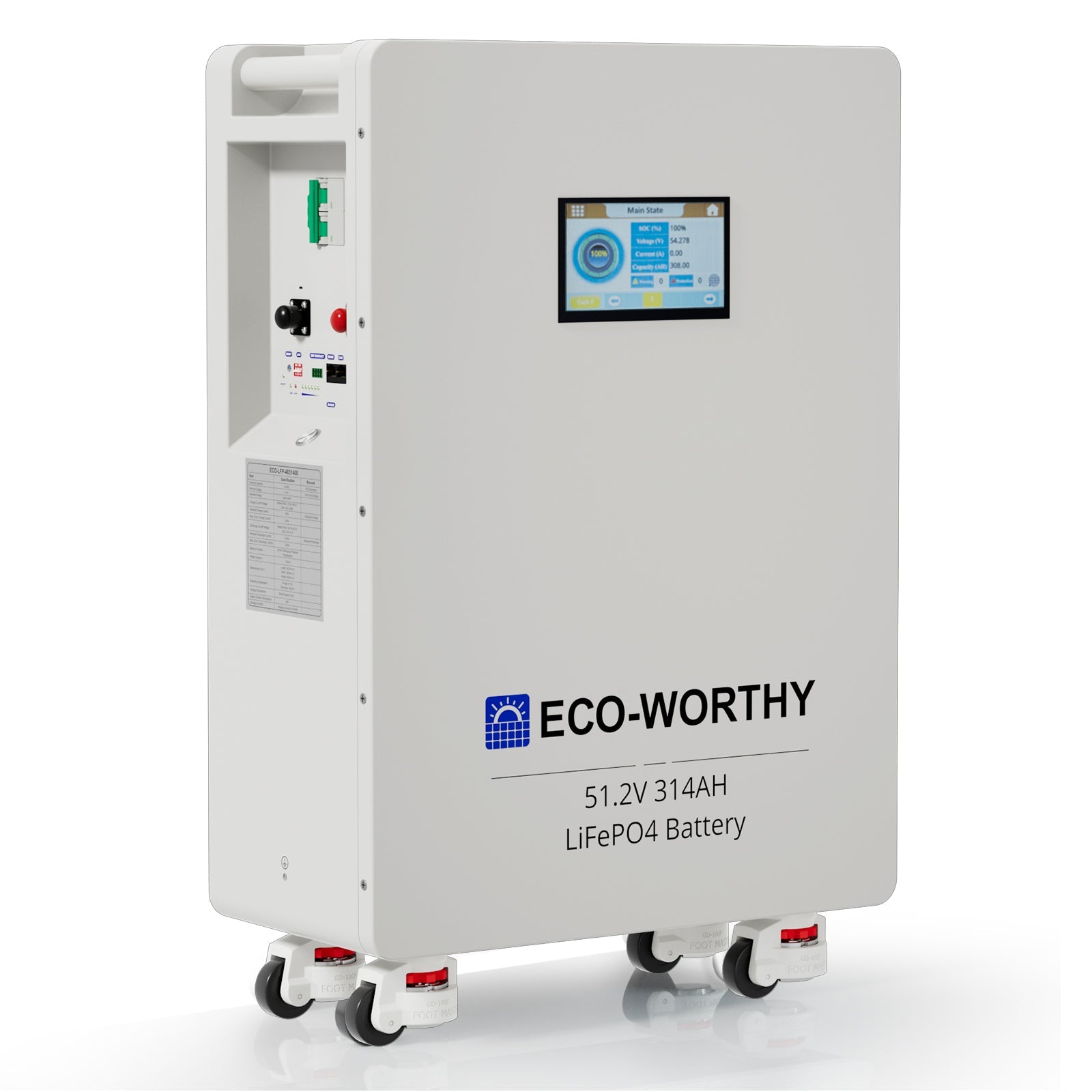 Eco-Worthy Batterie Lithium 48v 314ah | 16kWh Haute Capacité | Domestique Lifepo4 - eco-worthy-fr