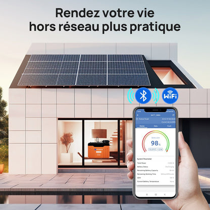 Eco-Worthy Batterie Lithium LiFePO4 12V 100Ah Bluetooth avec écran LED SOC | Boîtier ignifuge - eco-worthy-fr
