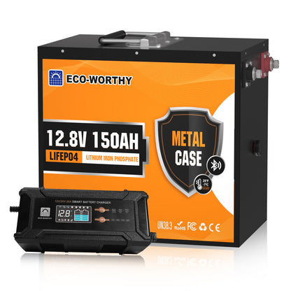 Eco-Worthy Batterie lithium LiFePO4 12V 150Ah Avec Bluetooth-Protection basse température - eco-worthy-fr