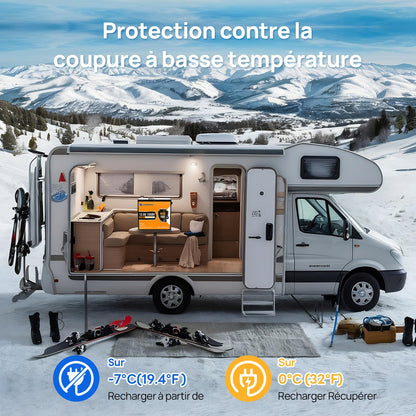 Eco-Worthy Batterie lithium LiFePO4 12V 150Ah Avec Bluetooth-Protection basse température - eco-worthy-fr